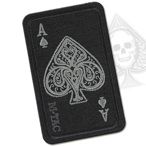 M-Tac Ace of Spades bestickter Aufnäher Todeskarte – Taktische Moral Patch für Militärausrüstung – Army Combat Hook and Loop Patches (schwarz) von M-Tac