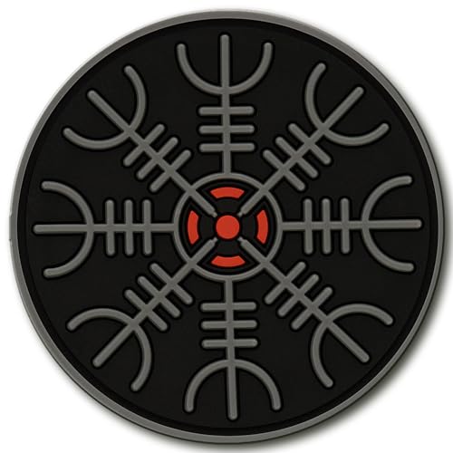 M-Tac Helm of Awe Viking Moral Patch PVC Norse Rune Vegvisir Moral (Grau) von M-Tac