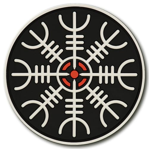 M-Tac Helm of Awe Viking Moral Patches PVC Norse Rune Vegvisir Moral (weiß) von M-Tac