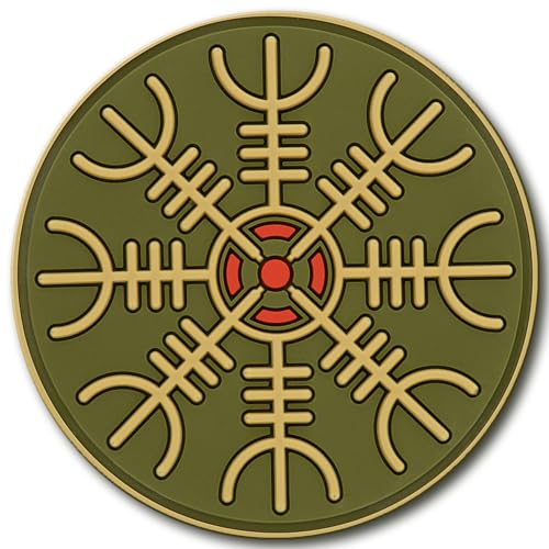 M-Tac Helm of Awe Wikinger Moral Patches PVC Norse Rune Vegvisir Moral (Olive) von M-Tac