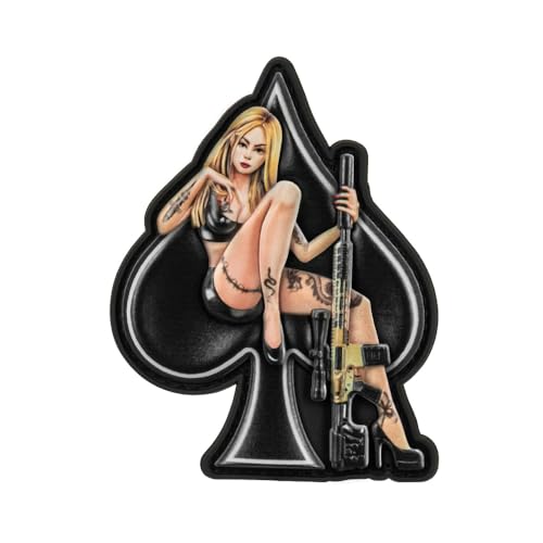 M-Tac Lady of Spades PVC Patch – Pin-Up Design, Starke und Selbstbewusste Frau mit Karabiner, 3D-Effekt, Klettverschluss, Perfekt für Rucksäcke, Jacken, Taschen und Ausrüstung, 80x50 mm, Black M-Tac Lady of Spades PVC Patch – Pin-Up Design, Starke und Selbstbewusste Frau mit Karabiner, 3D-Effekt, Klettverschluss, Perfekt für Rucksäcke, Jacken, Taschen und Ausrüstung, 80x50 mm, Black von M-Tac