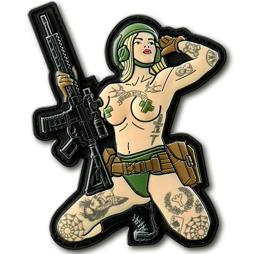M-Tac Morale Patch Tactical Girl - PVC Tactical Military Patch with Hook Fastener Backing - Patches for Weste, Backpacks, Hats (Tattoo 4) von M-Tac