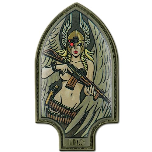 M-Tac Morale Patch Valkyrie - Taktischer Militär-Patch aus PVC mit Hakenverschluss auf der Rückseite - Patches für Weste, Rucksäcke, Hüte (Oliv) von M-Tac