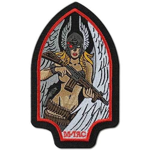 M-Tac Morale Patch Valkyrie – Taktischer Militär-Patch mit Hakenverschluss auf der Rückseite – Aufnäher für Westen, Rucksäcke, Hüte (bestickt (schwarz/rot)) von M-Tac