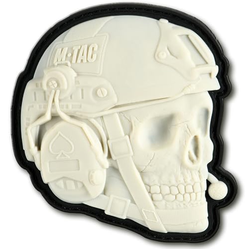 M-Tac 3D Patch War is Hell, taktische PVC Aufnäher mit Klett, militärischer Morale Patch, Totenkopf Design, für Rucksäcke, Jacken, Taschen, Ausrüstung, Kampfsport, Outdoor, Airsoft, Weiß von M-Tac