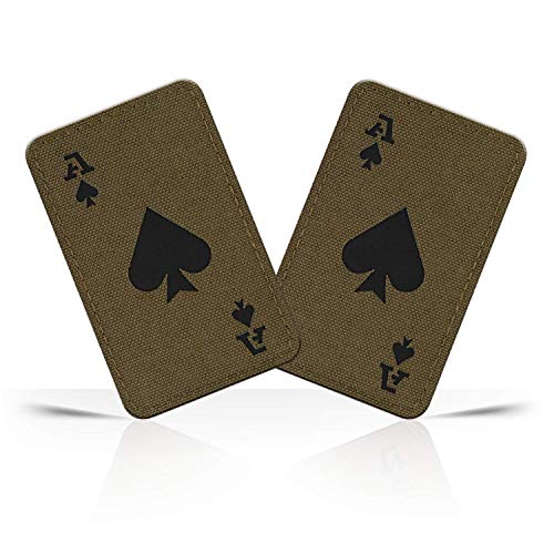 M-Tac Tactical Moral Patch für Militärausrüstung - Pik Ace of Spades Patch Death Card - Army Patches für Kleidung, Jacken, Rucksäcke, Hüte - Combat Hook and Loop Patches (Ranger Green/Black 2 PCS) von M-Tac
