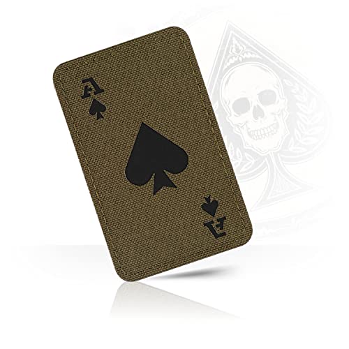 M-Tac Tactical Moral Patch für militärische Ausrüstung - Pik Ace of Spades Patch Death Card - Army Patches für Kleidung, Jacken, Rucksäcke, Hüte - Combat Hook and Loop Patches (Ranger Green/Black) von M-Tac