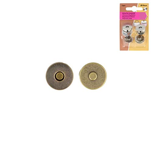 M & C Magnet-Verschlüsse mit Nieten, Antikgold, 19 mm, 2 Stück M & C Magnet-Verschlüsse mit Nieten, Antikgold, 19 mm, 2 Stück von M&Co