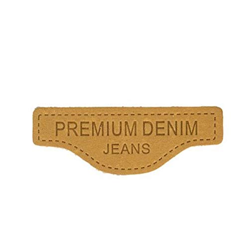 M & C Aufnäher zum Aufnähen aus echtem Leder, 6 x 2 cm, Camel von M&Co