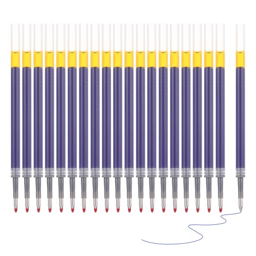 M&G Gelstift-Nachfüllungen 0,5 mm Feinspitze, 20er Packung, glatte blaue Gel-Tintenstift-Nachfüllungen für einziehbare Kugelschreiber, Büro-, Studien- und Klassenzubehör, 4,3" von M&G