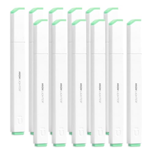 M&G Leuchtmarker in Hellgrün, 12 Stück Leuchtstifte Kein Durch Highlighter Stifte Neon Weiche Highlighter Bulk Clear View Bright Tip Marker für Bücher Zuhause Büro, Quadratisch von M&G