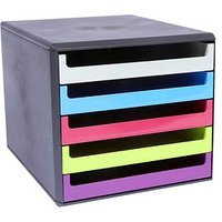 M&M Schubladenbox  grau, grün, orange, blau, rot 30057680, DIN A4 mit 5 Schubladen von M&M