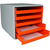 M&M Schubladenbox  orange 30050959, DIN A4 mit 5 Schubladen von M&M