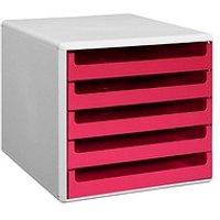 M&M Schubladenbox  sunset-red 30050960, DIN A4 mit 5 Schubladen von M&M