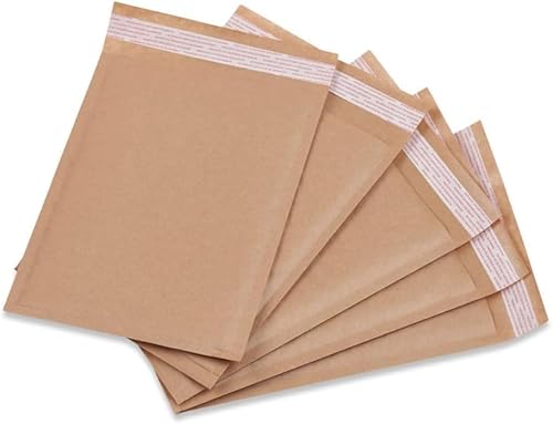 M7 Packaging Luftpolster-Versandtaschen, selbstklebend, selbstklebend, gepolstert, für Versand, Versand, Verpackung, Braun, 100 Stück (Braun, 120 x 165 mm) von M7 Packaging