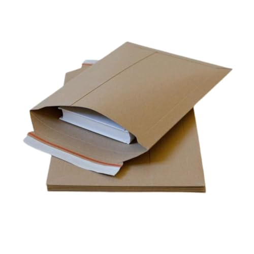 Versandtaschen aus Karton von MA-Verpackugnen Selbstklebend mit Aufreißfaden, 50mm Füllhöhe, Portooptimierter Versand (300, 250x350mm (A4+)) von MA-Verpackungen