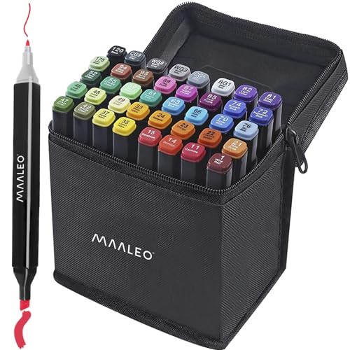 MAALEO Alkoholmarker + Tasche Doppelseitige Filzstifte Stifte zum Zeichnen und Malen für Kinder und Erwachsene Set 40 Stück 24102 MAALEO Alkoholmarker + Tasche Doppelseitige Filzstifte Stifte zum Zeichnen und Malen für Kinder und Erwachsene Set 40 Stück 24102 von MAALEO