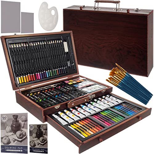 MAALEO Malkasten für Kinder 130 TLG Malkoffer Zeichenset Stifte Aquarellfarben Ölpastelle Wachsstifte Bleistifte Radiergummi Aquarellfarben Zeichenblock 21644 MAALEO Malkasten für Kinder 130 TLG Malkoffer Zeichenset Stifte Aquarellfarben Ölpastelle Wachsstifte Bleistifte Radiergummi Aquarellfarben Zeichenblock 21644 von MAALEO
