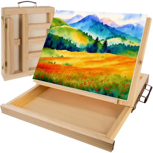 Maaleo Acrylfarbe Set für Kinder 45-teiliges Malset mit Staffelei Komplettes Zubehör inkl. Leinwand Set, 24 Acrylfarben, Pinseln und viele Andere in einem Malkoffer 23863 Maaleo Acrylfarbe Set für Kinder 45-teiliges Malset mit Staffelei Komplettes Zubehör inkl. Leinwand Set, 24 Acrylfarben, Pinseln und viele Andere in einem Malkoffer 23863 von MAALEO