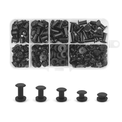MABAHON 100 Satz Chicago Schrauben Buchschrauben 4/6/8/10/12 mm Rivet Chicago Binding Screws Nägel Nieten Chicago Button Schraubnieten für leder Ledergürtel DIY Dekoration Mattschwarz MABAHON 100 Satz Chicago Schrauben Buchschrauben 4/6/8/10/12 mm Rivet Chicago Binding Screws Nägel Nieten Chicago Button Schraubnieten für leder Ledergürtel DIY Dekoration Mattschwarz von MABAHON
