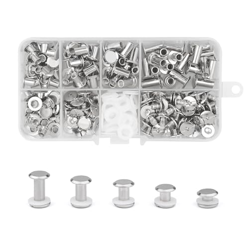 MABAHON 100 Satz Chicago Schrauben Buchschrauben 4/6/8/10/12 mm Rivet Chicago Binding Screws Nägel Nieten Chicago Button Schraubnieten für leder Ledergürtel DIY Dekoration Silber MABAHON 100 Satz Chicago Schrauben Buchschrauben 4/6/8/10/12 mm Rivet Chicago Binding Screws Nägel Nieten Chicago Button Schraubnieten für leder Ledergürtel DIY Dekoration Silber von MABAHON