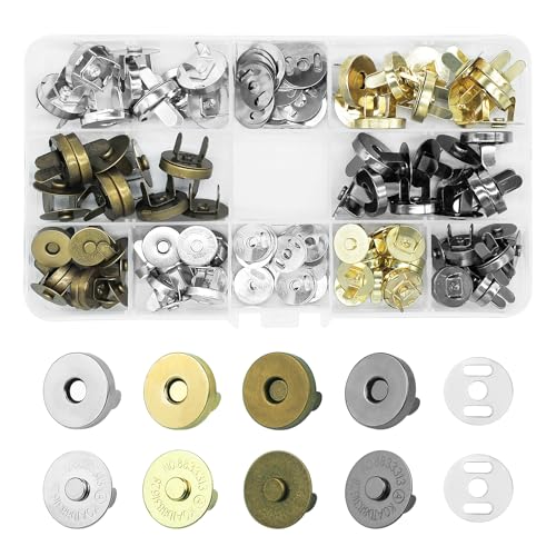 MABAHON 48 Set magnetknöpfe 14 mm 18 mm metall Magnetische Knöpfe 4 Farben magnetverschluss Druckknöpfe für Handtasche Rucksack Leder Mantel Jacke DIY Handwerk von MABAHON