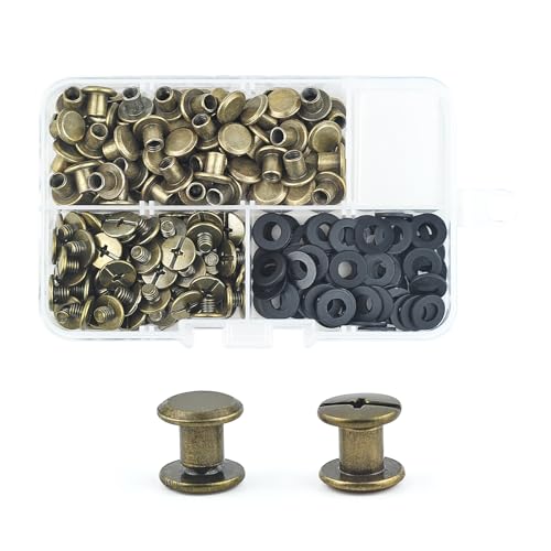 MABAHON 80 Sätz Chicago Buchschrauben M5x6 mm Schraubnieten Beiträge Nagel Rivet Button Gürtelschrauben für Ledergürtel DIY Buch Scrapbook Buchbinden Leder Dekoration Bronze MABAHON 80 Sätz Chicago Buchschrauben M5x6 mm Schraubnieten Beiträge Nagel Rivet Button Gürtelschrauben für Ledergürtel DIY Buch Scrapbook Buchbinden Leder Dekoration Bronze von MABAHON