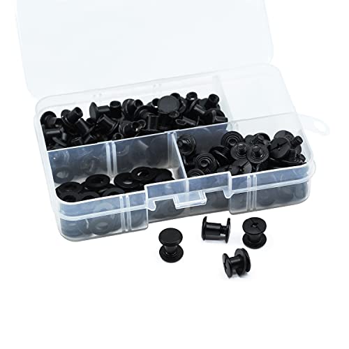 MABAHON 80 Satz Buchschrauben Schwarz M5x6 mm Chicago Schrauben Nieten Button Gürtelschrauben Schraubnieten für DIY Leder Dekoration Bookbinding Buchbinderei Gürtel Dekoration MABAHON 80 Satz Buchschrauben Schwarz M5x6 mm Chicago Schrauben Nieten Button Gürtelschrauben Schraubnieten für DIY Leder Dekoration Bookbinding Buchbinderei Gürtel Dekoration von MABAHON