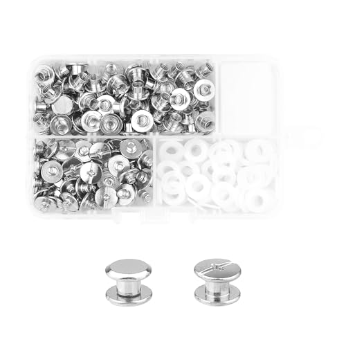 MABAHON 80 Satz Chicago Schrauben M5x4mm Buchschrauben Gürtelschrauben Schraubnieten für Taschen, Handwerk, Halsband, Geschirr, Gepäck, Geldbörse, Hundeleine, Rucksack, Gürtel Silber MABAHON 80 Satz Chicago Schrauben M5x4mm Buchschrauben Gürtelschrauben Schraubnieten für Taschen, Handwerk, Halsband, Geschirr, Gepäck, Geldbörse, Hundeleine, Rucksack, Gürtel Silber von MABAHON