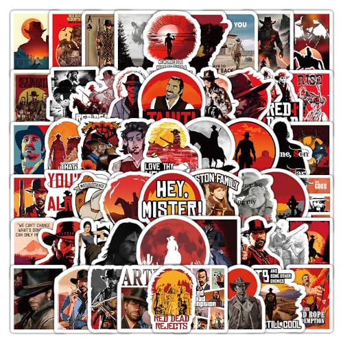103 Stück/Packung Reds Dead Redemptions-Aufkleber, wasserdichte Vinyl-Anime-Aufkleber für Laptop, Wasserflasche, Gitarre, Reisegeschenk für Kinder, Teenager, Erwachsene, Mädchen, Jungen von MACEROES