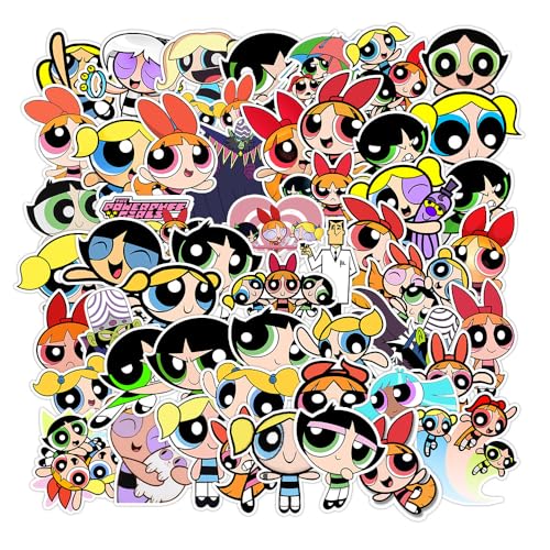 50 Stück/Packung Powerpuff Girls-Aufkleber, wasserdicht, Vinyl, Anime-Aufkleber, Abziehbilder für Laptop, Wasserflasche, Gitarre, Reisegeschenk für Kinder, Teenager, Erwachsene, Mädchen, Jungen 50 Stück/Packung Powerpuff Girls-Aufkleber, wasserdicht, Vinyl, Anime-Aufkleber, Abziehbilder für Laptop, Wasserflasche, Gitarre, Reisegeschenk für Kinder, Teenager, Erwachsene, Mädchen, Jungen von MACEROES