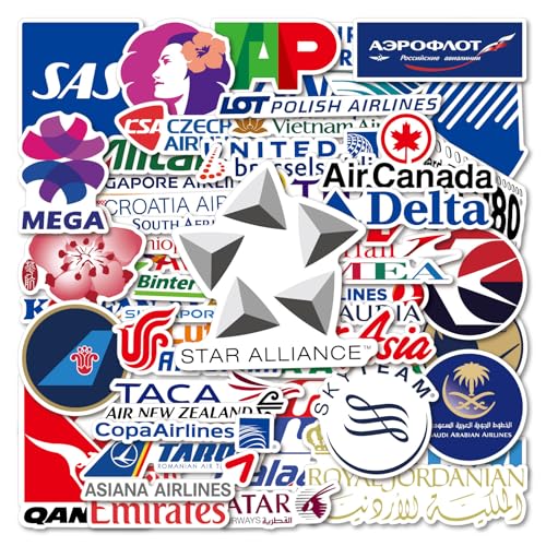 55 Stück/Packung Boarding Pass Airlines Aufkleber, wasserdichte Vinyl-Anime-Aufkleber für Laptop, Wasserflasche, Gitarre, Reisegeschenk für Kinder, Teenager, Erwachsene, Mädchen, Jungen von MACEROES