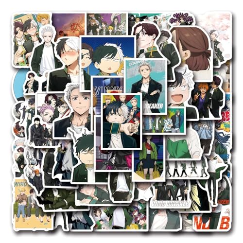 55 Stück/Packung Winds Breakers-Aufkleber, wasserdichte Vinyl-Anime-Aufkleber für Laptop, Wasserflasche, Gitarre, Reisegeschenk für Kinder, Teenager, Erwachsene, Mädchen, Jungen 55 Stück/Packung Winds Breakers-Aufkleber, wasserdichte Vinyl-Anime-Aufkleber für Laptop, Wasserflasche, Gitarre, Reisegeschenk für Kinder, Teenager, Erwachsene, Mädchen, Jungen von MACEROES