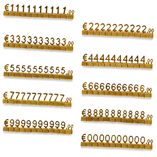 Digital-Preisschilder, 3D-Metallregale, verstellbar, Euro-Euro-Preiswürfel, Set für Shop, Präsentation, Schmuck, Uhren, Geschäft, Büro, Ausstellung, Preismarkierungsetiketten, Gold, 10 Stück Digital-Preisschilder, 3D-Metallregale, verstellbar, Euro-Euro-Preiswürfel, Set für Shop, Präsentation, Schmuck, Uhren, Geschäft, Büro, Ausstellung, Preismarkierungsetiketten, Gold, 10 Stück von MACHSWON
