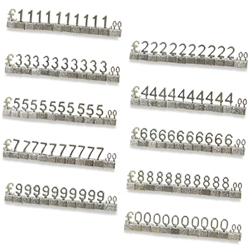 Digital-Preisschilder, 3D-Metallregale, verstellbar, GBP, Preiswürfel-Set für Geschäfte, Präsentationen, Schmuck, Uhren, Geschäfte, Büro, Ausstellungen, Preismarker, Etiketten, silberfarben, 10 Stück Digital-Preisschilder, 3D-Metallregale, verstellbar, GBP, Preiswürfel-Set für Geschäfte, Präsentationen, Schmuck, Uhren, Geschäfte, Büro, Ausstellungen, Preismarker, Etiketten, silberfarben, 10 Stück von MACHSWON