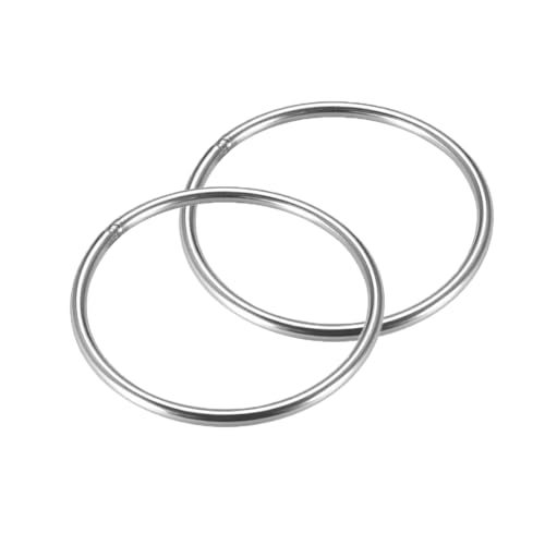 MACHSWON 201 geschweißter O-Ring aus Edelstahl, 80 mm Außendurchmesser, 4 mm dick, für Handtasche, Gurtband, Geldbörse, Hundehalsband, Gürtel, DIY-Projekte, 2 Stück von MACHSWON