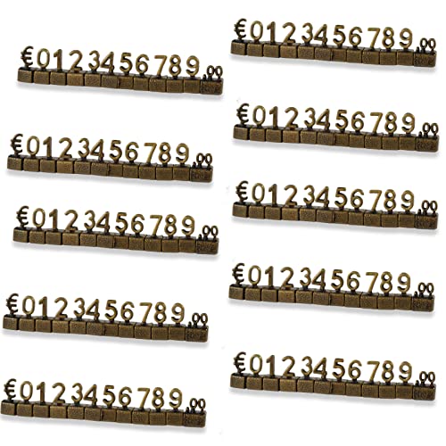 MACHSWON 50 Stück Digitale Preisschilder 3D Metall Regal Einstellbar EUR € Preiswürfel Kit für Shop Display Schmuck Uhr Shop Büro Display Preismarker Etiketten Bronze MACHSWON 50 Stück Digitale Preisschilder 3D Metall Regal Einstellbar EUR € Preiswürfel Kit für Shop Display Schmuck Uhr Shop Büro Display Preismarker Etiketten Bronze von MACHSWON