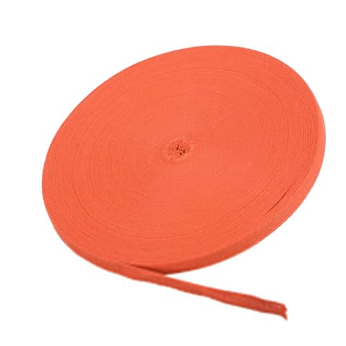 MACHSWON Baumwoll-Twill-Klebeband, 0,9 cm, 45,7 m, Baumwollband, Schrägband, Fischgrätenmuster, Gurtband zum Nähen, Geschenkverpacken, Basteln, DIY, Dunkelorange von MACHSWON