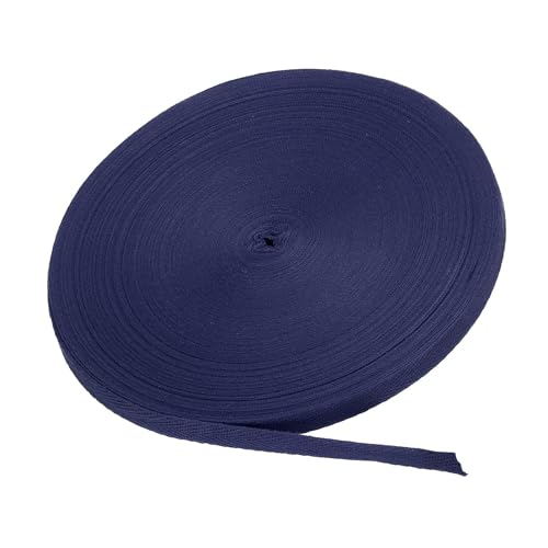 MACHSWON Baumwoll-Twill-Klebeband, 0,9 cm, 45,7 m, Baumwollband, Schrägband, Fischgrätenmuster, Gurtband zum Nähen, Geschenkverpacken, Basteln, DIY, Marineblau von MACHSWON