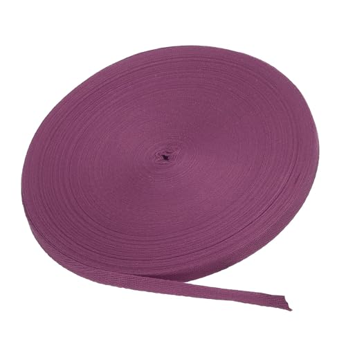 MACHSWON Baumwoll-Twill-Klebeband, 0,9 cm, 45,7 m, Baumwollband, Schrägband, Fischgrätenmuster, Gurtband zum Nähen, Geschenkverpacken, Basteln, DIY, lila Rose von MACHSWON