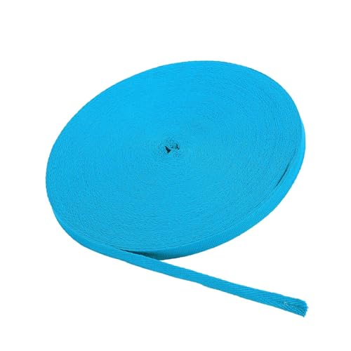 MACHSWON Baumwoll-Twill-Klebeband, 0,9 cm, 45,7 m, Baumwollband, Schrägband, Fischgrätenmuster, Gurtband zum Nähen, Geschenkverpacken, Basteln, DIY, tiefes Seeblau von MACHSWON