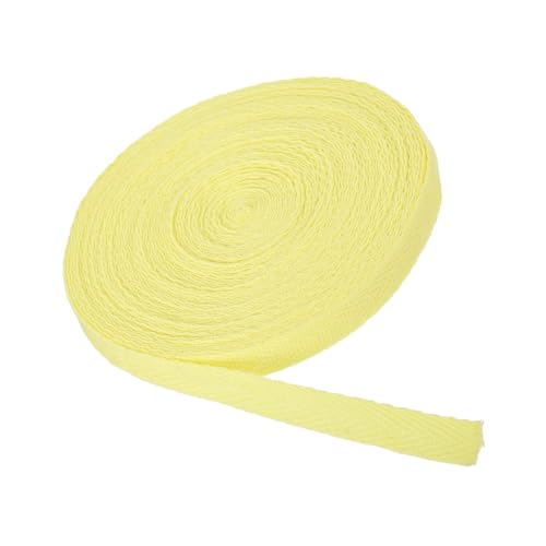 MACHSWON Baumwoll-Twill-Klebeband, 0,9 cm, 9,1 m, Baumwollband, Schrägband, Fischgrätenmuster, Gurtband zum Nähen, Geschenkverpacken, Basteln, DIY, Hellgelb MACHSWON Baumwoll-Twill-Klebeband, 0,9 cm, 9,1 m, Baumwollband, Schrägband, Fischgrätenmuster, Gurtband zum Nähen, Geschenkverpacken, Basteln, DIY, Hellgelb von MACHSWON