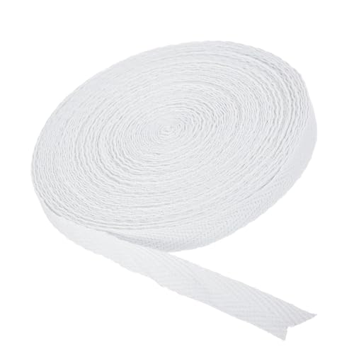 MACHSWON Baumwoll-Twill-Klebeband, 0,9 cm, 9,1 m, Baumwollband, Schrägband, Fischgrätenmuster, Gurtband zum Nähen, Geschenkverpacken, Basteln, DIY, Weiß MACHSWON Baumwoll-Twill-Klebeband, 0,9 cm, 9,1 m, Baumwollband, Schrägband, Fischgrätenmuster, Gurtband zum Nähen, Geschenkverpacken, Basteln, DIY, Weiß von MACHSWON