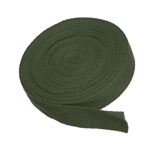 MACHSWON Baumwoll-Twill-Klebeband, 1,9 cm, 9,1 m, Baumwollband, Schrägband, Fischgrätenmuster, Gurtband zum Nähen, Geschenkverpacken, Basteln, DIY, Armeegrün MACHSWON Baumwoll-Twill-Klebeband, 1,9 cm, 9,1 m, Baumwollband, Schrägband, Fischgrätenmuster, Gurtband zum Nähen, Geschenkverpacken, Basteln, DIY, Armeegrün von MACHSWON