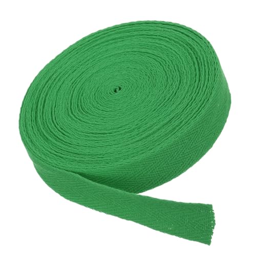 MACHSWON Baumwoll-Twill-Klebeband, 1,9 cm, 9,1 m, Baumwollband, Schrägband, Fischgrätenmuster, Gurtband zum Nähen, Geschenkverpacken, Basteln, DIY, Brillantgrün MACHSWON Baumwoll-Twill-Klebeband, 1,9 cm, 9,1 m, Baumwollband, Schrägband, Fischgrätenmuster, Gurtband zum Nähen, Geschenkverpacken, Basteln, DIY, Brillantgrün von MACHSWON