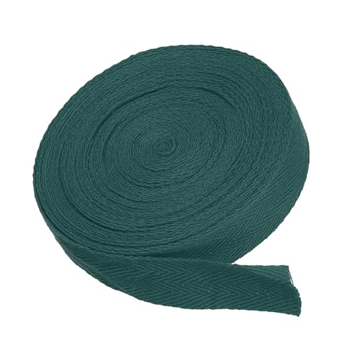 MACHSWON Baumwoll-Twill-Klebeband, 1,9 cm, 9,1 m, Baumwollband, Schrägband, Fischgrätenmuster, Gurtband zum Nähen, Geschenkverpacken, Basteln, DIY, Dunkelgrün MACHSWON Baumwoll-Twill-Klebeband, 1,9 cm, 9,1 m, Baumwollband, Schrägband, Fischgrätenmuster, Gurtband zum Nähen, Geschenkverpacken, Basteln, DIY, Dunkelgrün von MACHSWON