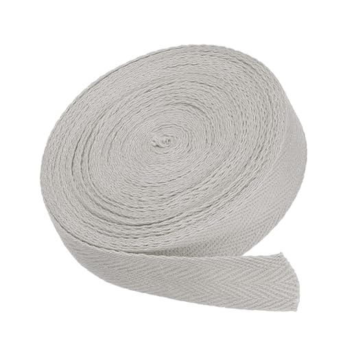 MACHSWON Baumwoll-Twill-Klebeband, 1,9 cm, 9,1 m, Baumwollband, Schrägband, Fischgrätenmuster, Gurtband zum Nähen, Geschenkverpacken, Basteln, DIY, Hellgrau MACHSWON Baumwoll-Twill-Klebeband, 1,9 cm, 9,1 m, Baumwollband, Schrägband, Fischgrätenmuster, Gurtband zum Nähen, Geschenkverpacken, Basteln, DIY, Hellgrau von MACHSWON