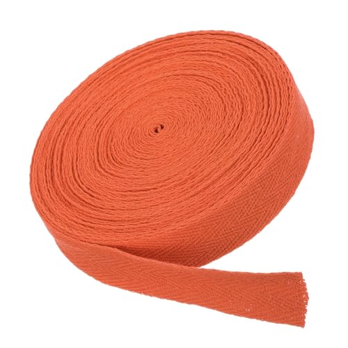 MACHSWON Baumwoll-Twill-Klebeband, 1,9 cm, 9,1 m, Baumwollband, Schrägband, Fischgrätenmuster, Gurtband zum Nähen, Geschenkverpacken, Basteln, DIY, Orange MACHSWON Baumwoll-Twill-Klebeband, 1,9 cm, 9,1 m, Baumwollband, Schrägband, Fischgrätenmuster, Gurtband zum Nähen, Geschenkverpacken, Basteln, DIY, Orange von MACHSWON