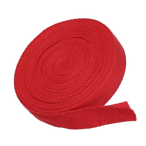 MACHSWON Baumwoll-Twill-Klebeband, 1,9 cm, 9,1 m, Baumwollband, Schrägband, Fischgrätenmuster, Gurtband zum Nähen, Geschenkverpacken, Basteln, DIY, Rot MACHSWON Baumwoll-Twill-Klebeband, 1,9 cm, 9,1 m, Baumwollband, Schrägband, Fischgrätenmuster, Gurtband zum Nähen, Geschenkverpacken, Basteln, DIY, Rot von MACHSWON