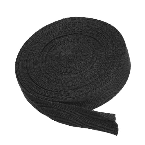 MACHSWON Baumwoll-Twill-Klebeband, 1,9 cm, 9,1 m, Baumwollband, Schrägband, Fischgrätenmuster, Gurtband zum Nähen, Geschenkverpacken, Basteln, DIY, Schwarz MACHSWON Baumwoll-Twill-Klebeband, 1,9 cm, 9,1 m, Baumwollband, Schrägband, Fischgrätenmuster, Gurtband zum Nähen, Geschenkverpacken, Basteln, DIY, Schwarz von MACHSWON